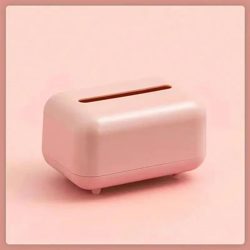 

Tissue Box Household Anti-dust With Lid Desktop Inside Spring Paper Holder ABS Smooth Edge Tissue Container Home Decor