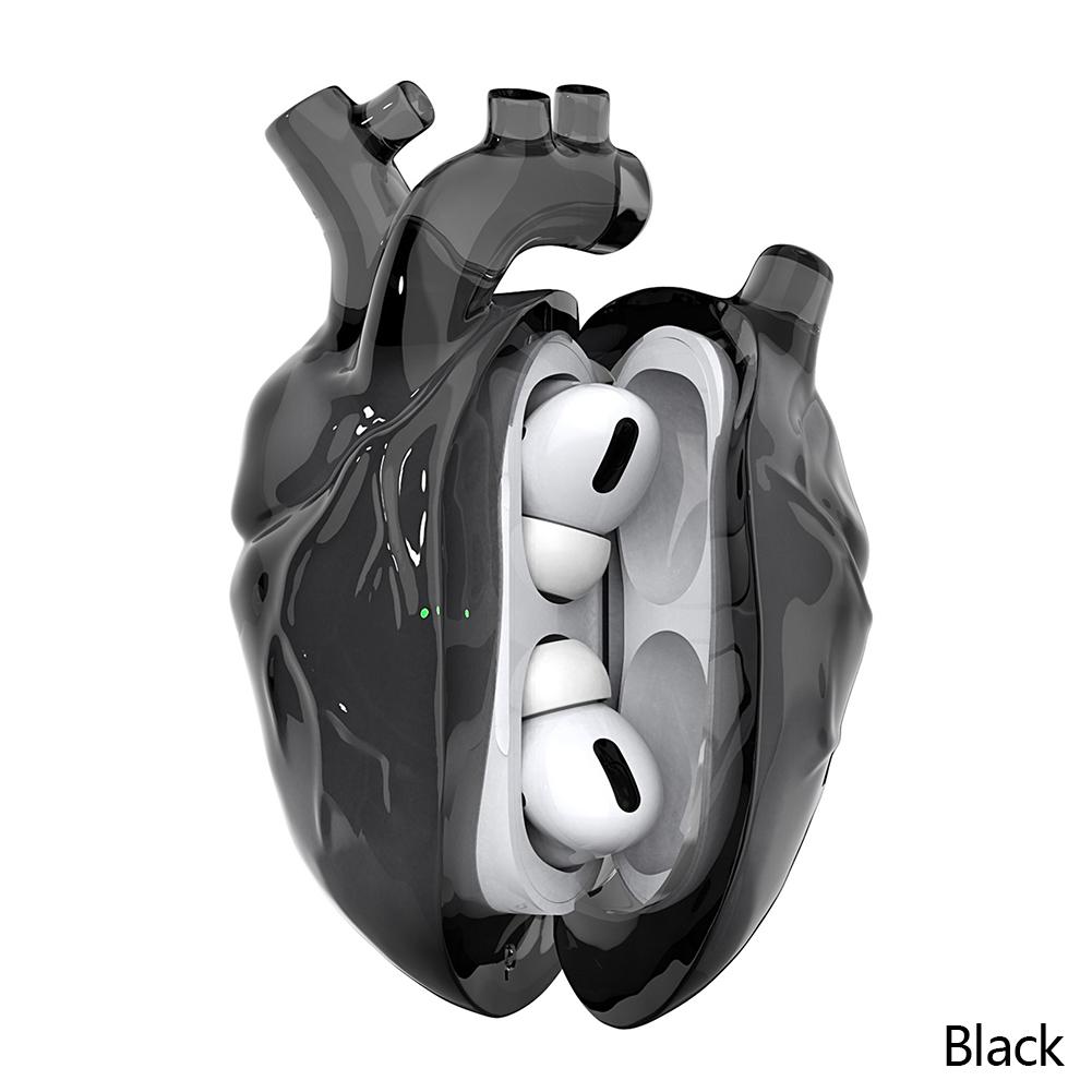 

Cool Heart Earphone Case For Airpodspro1/2 Airpods 4 3 Case 3D Liquid Silica Gel Earphone Cover Decoration Anti Fall Airpods pro чёрный