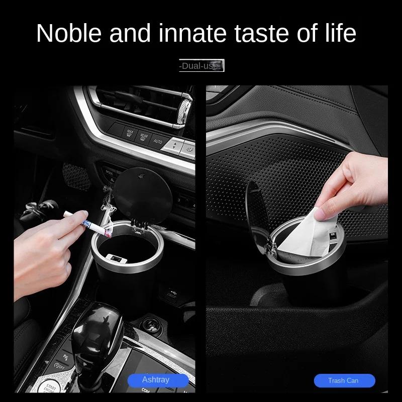 Car Cup Holder Trash Can Vehicle Garbage Bin Ashtray Dust Case Storage Box Pressing Type Trash Bin Auto Organizer Car Supplies