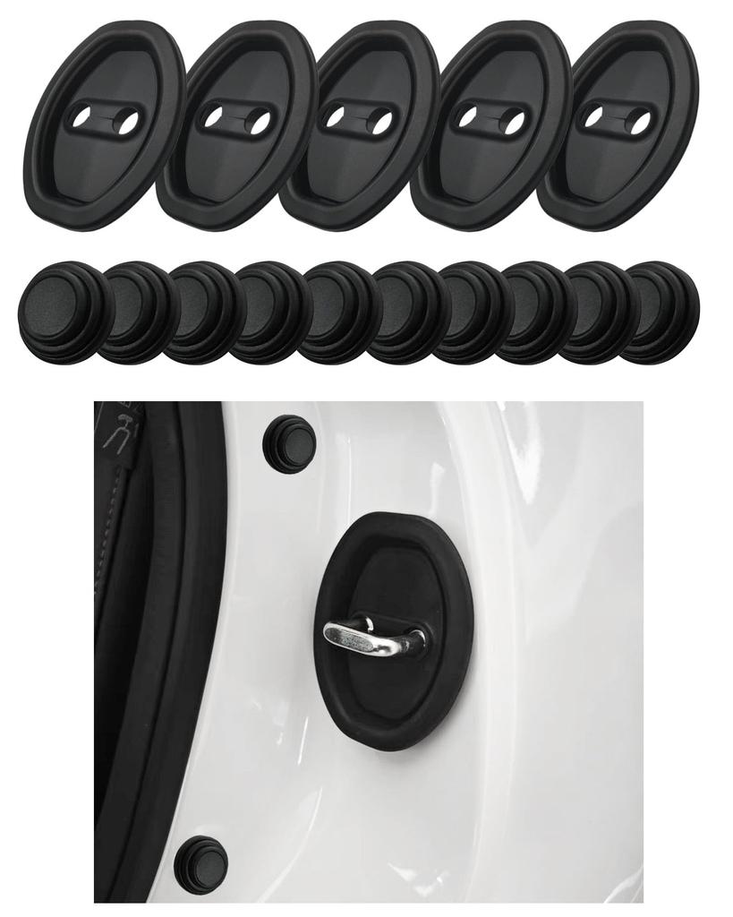 YHJKOPO Black Car Door Lock Cover New Accord CY2 CY Type Door Striker Cover
