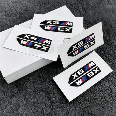 FA6ABS Tricolor M Mark Competition Car Trunk Badge Emblem Thunder Edition Sticker For X3M X4M X5M X6M X3 X5 X6 X7 E38 E39 E30