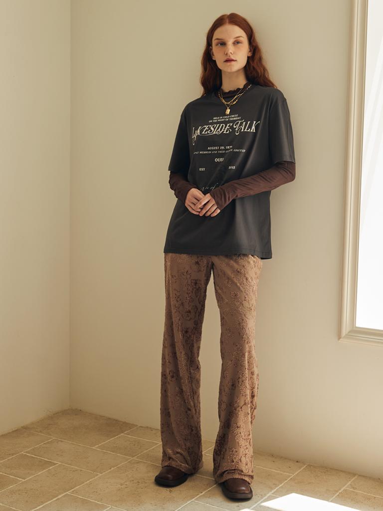 Oal Velvet Burnout Pants_Mocha Pink