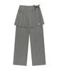 Malittepeulangsowajeobeo W Layered Pleats Skirt Pants Gray