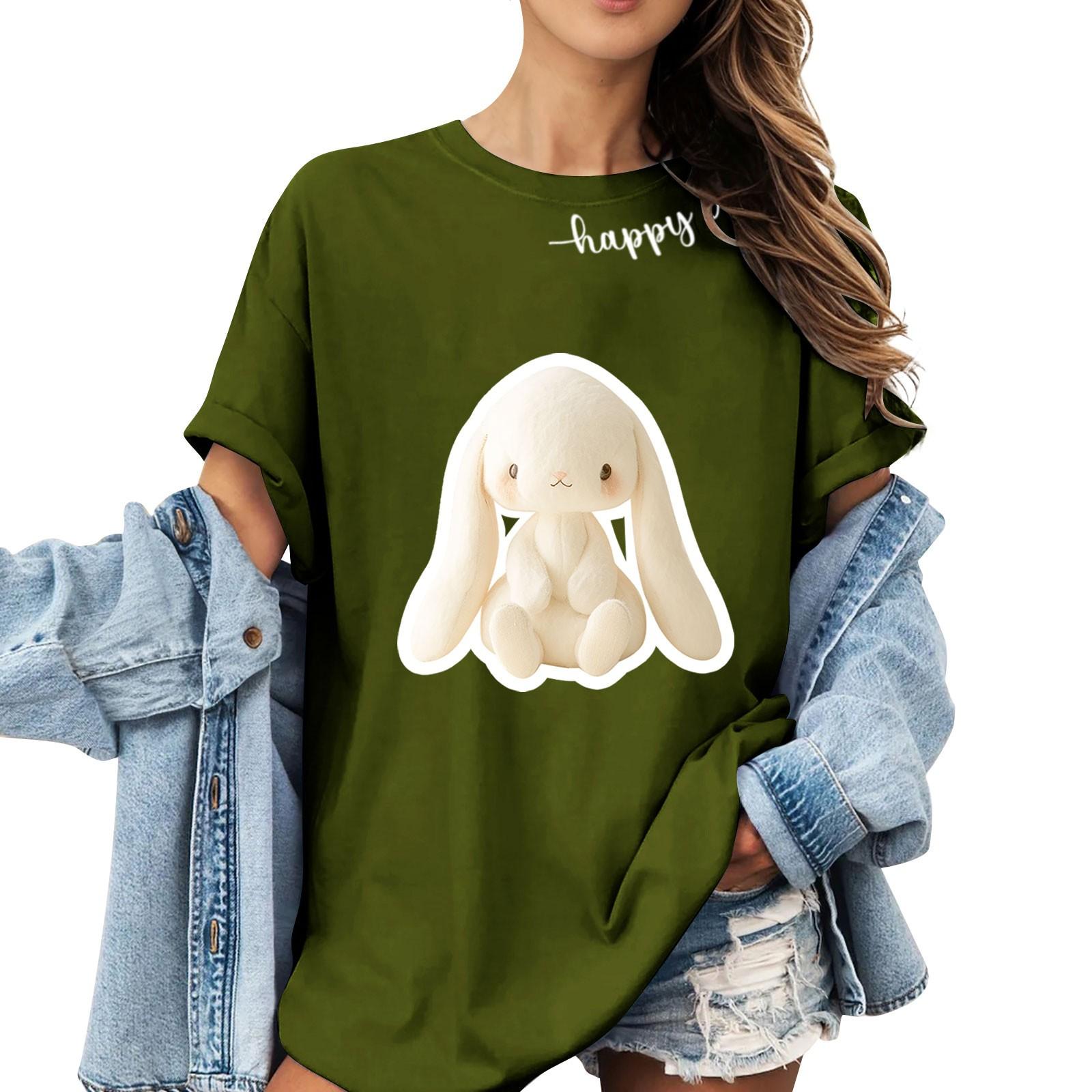 

Футболки с короткими рукавами для женщин, модные топы, легкие и мягкие повседневные летние наряды, одежда L армия зеленый