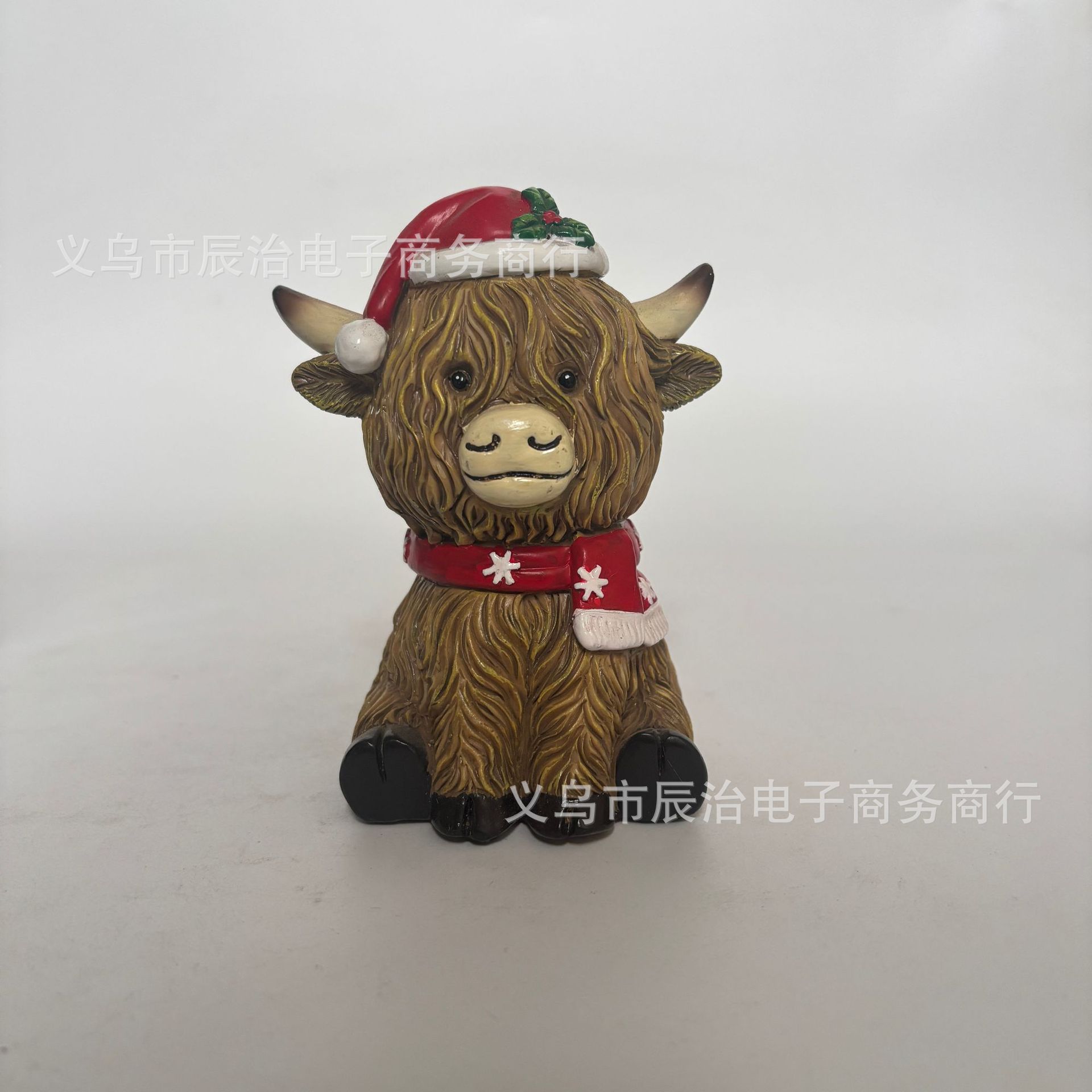 Christmas Highland Yak Ornaments Resin Crafts Ornaments Home Garden Tabletop Ornaments Gifts