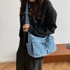 Denim Bag Women's Large Capacity Shoulder Bag Multi-Pocket Commuter Crossbody Bag
