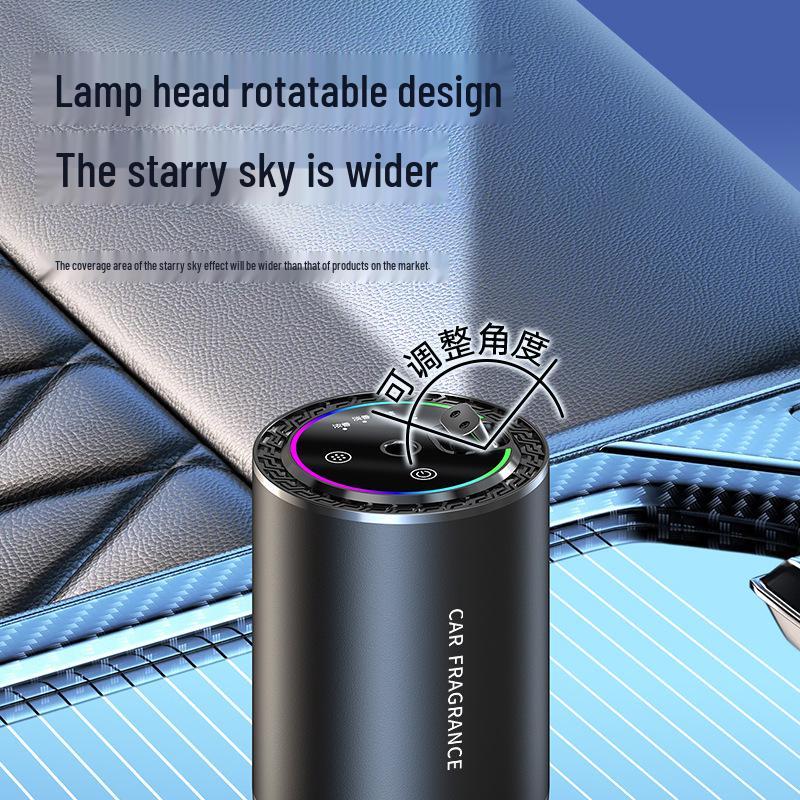 2023 Smart Voice-Activated Car Aroma Diffuser with Ambient Lighting and Starry Sky Perfume, Syncs with Car