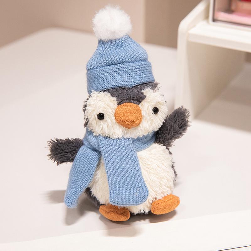 

Jelly Winter Ski Series Ski Penguin Doll Peanut Scarf Penguin Plush Toy Snap Ring Penguin 11cm