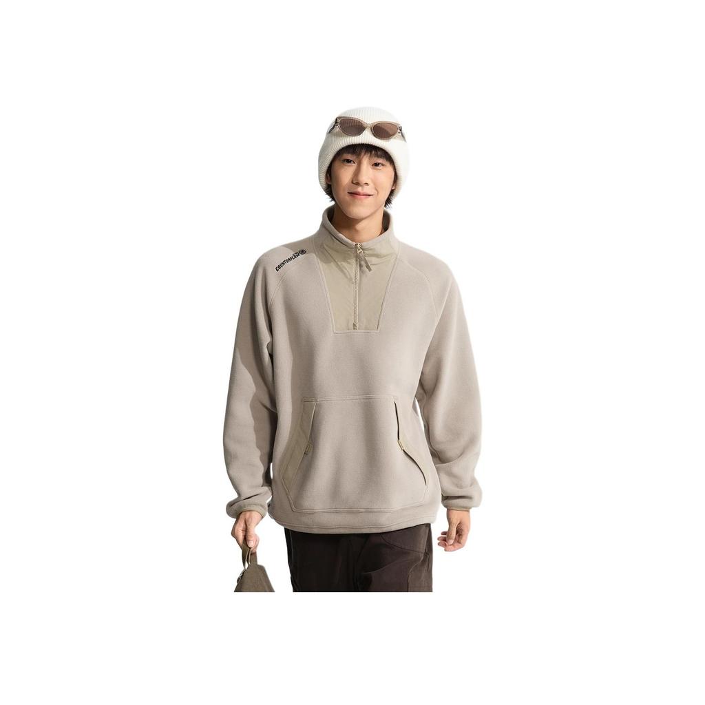 Li Ning Outdoor CF Fleece Warm Locker Pullover Letter Raglan Langarm Stehkragen Fleecejacke Herren Jacken AWDVE29-1