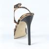 Fashion Eilyken Design Style Sequin Cloth PVC Transparent Buckle Strap Women Sandals Fashion Leopard Print Thin High Heels Banquet Shoes