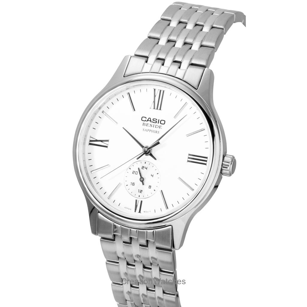 Casio Beside Analog Stainless Steel White Dial Quartz BMS-100D-7AV Men's Watch
