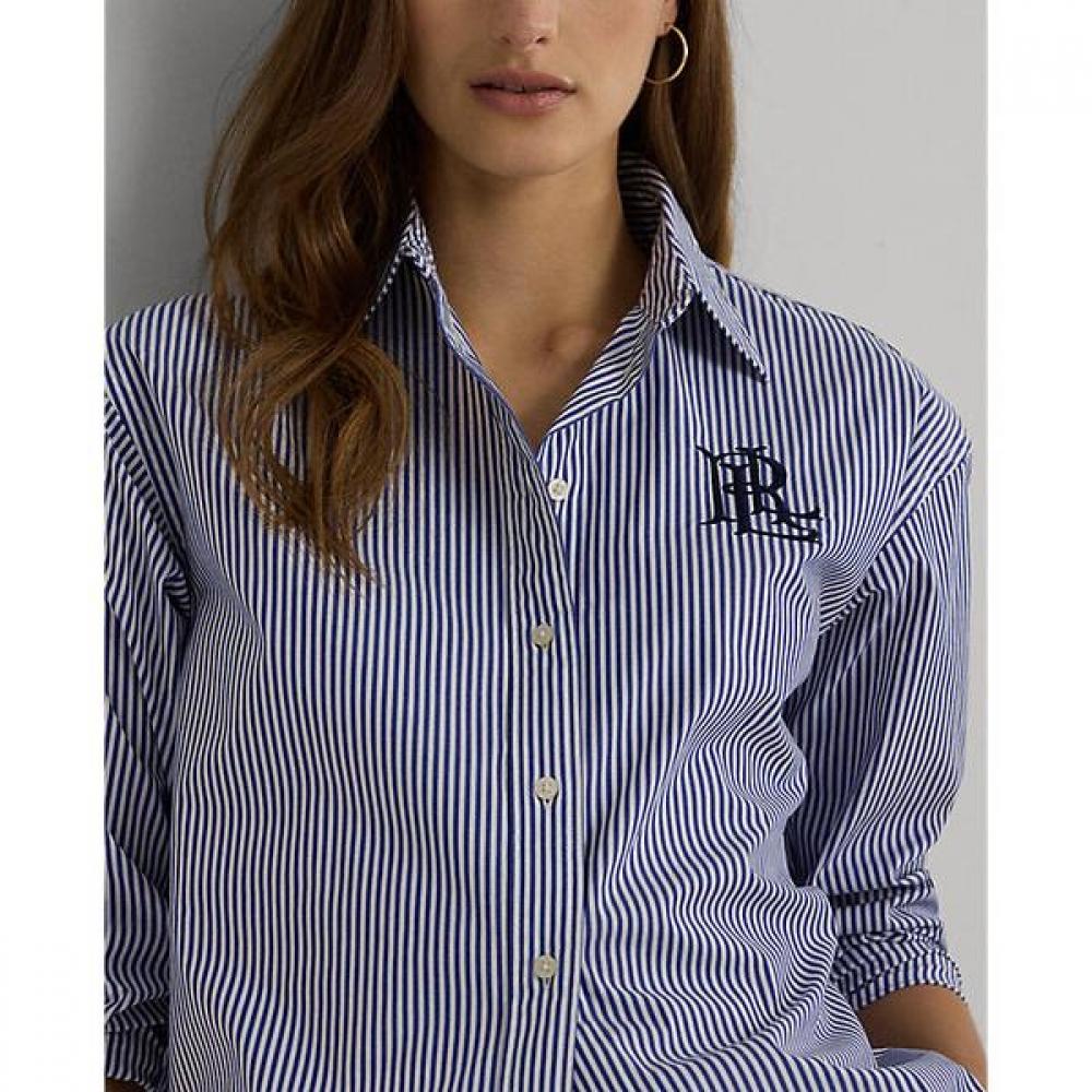 Lauren Ralph Lauren Relaxed Fit Striped Stretch Cotton Shirt  Wmlrshts6820376400 