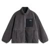 Li Ning Sports Fashion Series Fleece Warm Casual Versatile Loose Stand Collar Windproof Fleece Jacket Unisex Jacket Smoke-Gray AFDUC95-4