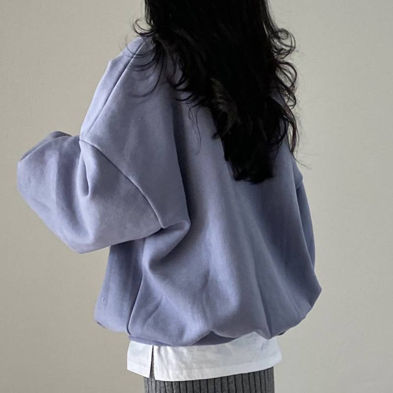 Frühlings Koreanischer Chic Damen Letter Print Hoodie Mit Stehkragen Und Lockerer Passform Für Freizeitkleidung