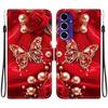 Leather Case Flip Handmade Pu For Samsung Galaxy A16 4g5g A165fa166b Antislip Shockproof Cover With Wrist Strap Heartrose Cat Designs