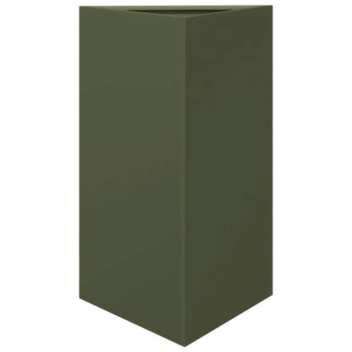 VidaXL Olive Green Triangular Planter 50x43x75 Cm Steel 851177