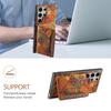 For Samsung Galaxy S25 Ultra Case Flower Print Leather+PC+TPU Cover with Card Holder Kickstand