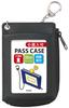 Raymay Fujii Single Pass Case with Coin Purse and Chain, Black, GLP9006B