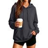 Unisex Hoodie Color Long Sleeve Loose Fit Plus Size Casual Pullover