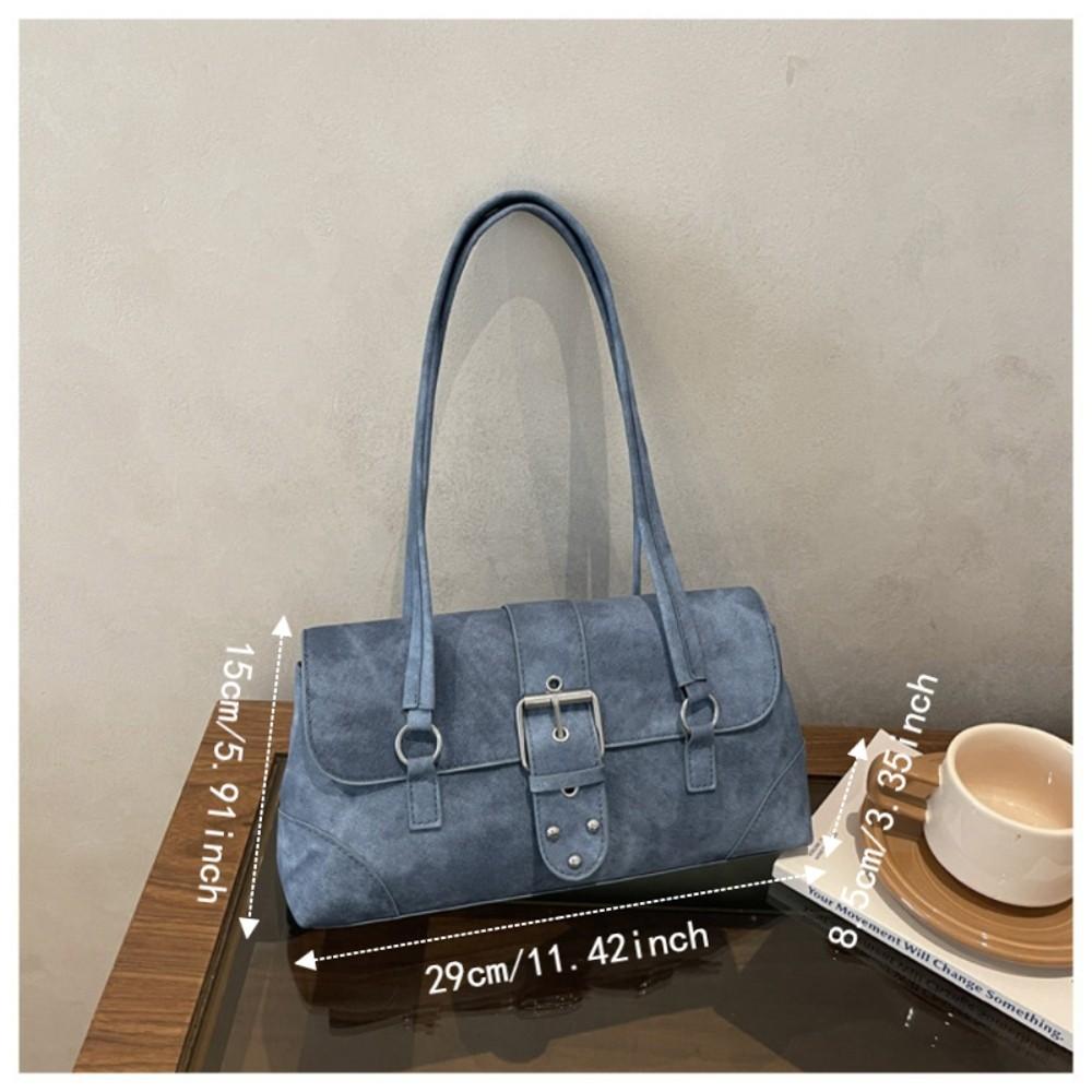 Trendy PU Leather Shoulder Bag Large Capacity Versatile Underarm Bag Lightweight Retro Commute Bag Daily Use