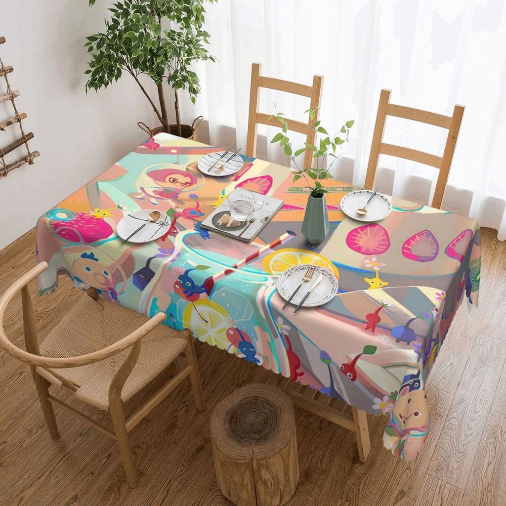 Pikmin Customized Rectangular Tablecloth Oilproof Table Cover for Festival Party Decorations Table Cloth