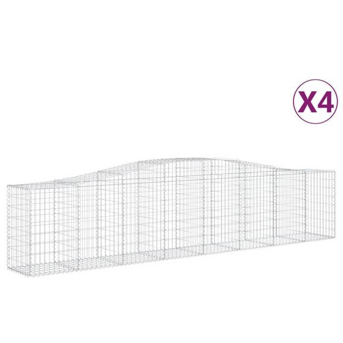VidaXL 4x Arched Gabion Baskets Arched Gabion Cages Gabion Walls Garden Fences Terrace Outdoor 3145945