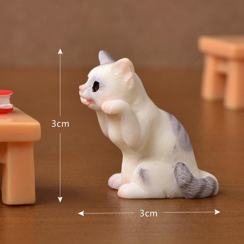 1PC Mini Pet Cats Action Figures Toys Miniature Landscape Ornament Dollhouse Home Decoration