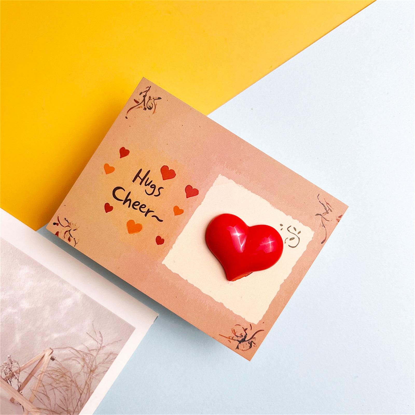 Карточка-обнимашка, Глянцевое сердце, Фигурная подарочная карточка, Карточка для признания в День святого Валентина One Size