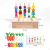 Wooden Beads Sequencing Toy Set Lacing for 2 3 4 5 Year Old Boys Girls fishing and carrots