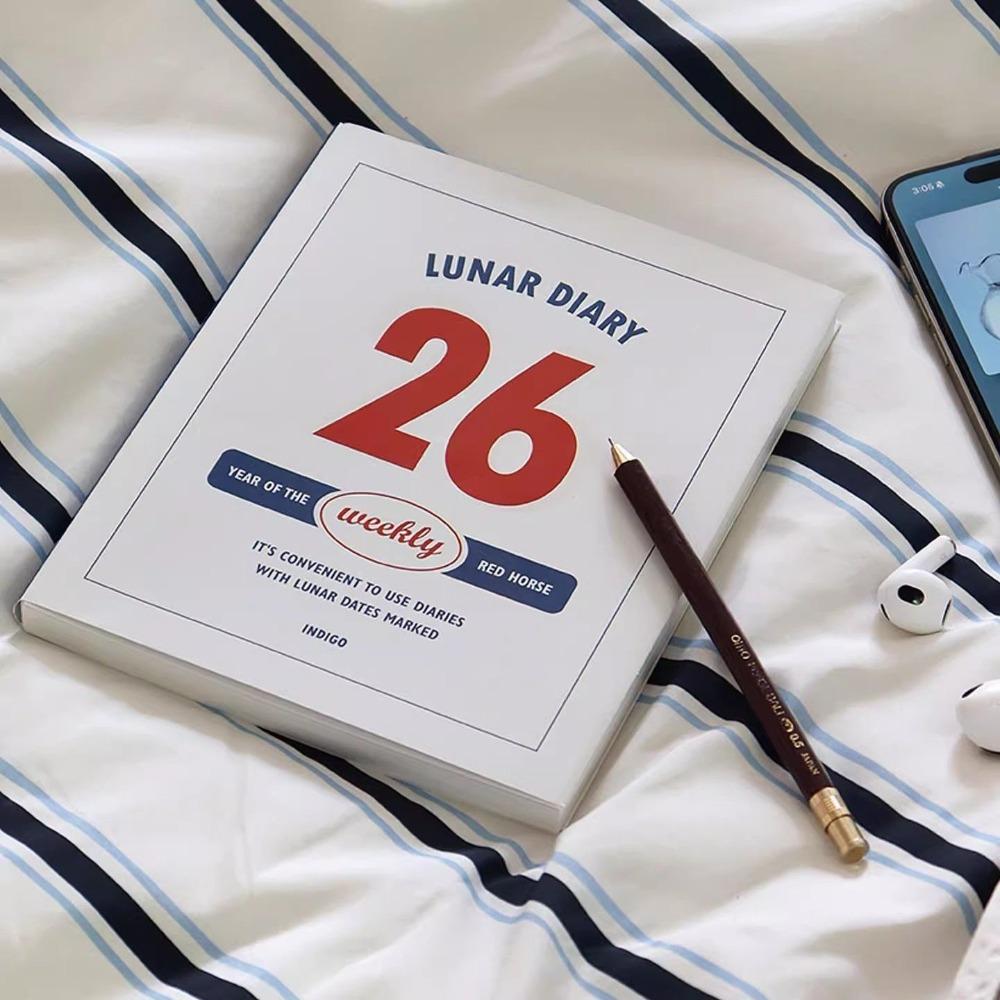 Daily Agenda Book Nov.2025-Dec.2026 To Do List Notepad Retro Appointment Book  School Supplies