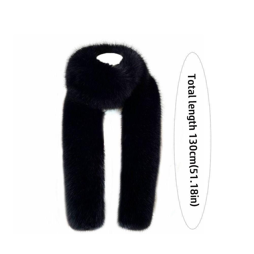 Fashionable 130cm Fake Fur Long Scarf Solid Color Thick Winter Fluffy Scarf Fur Decor Soft Long Strip Scarf Autumn Winter