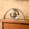 Wm.Widdop Silver Arch Mantel Clock Skeleton Dial Roman