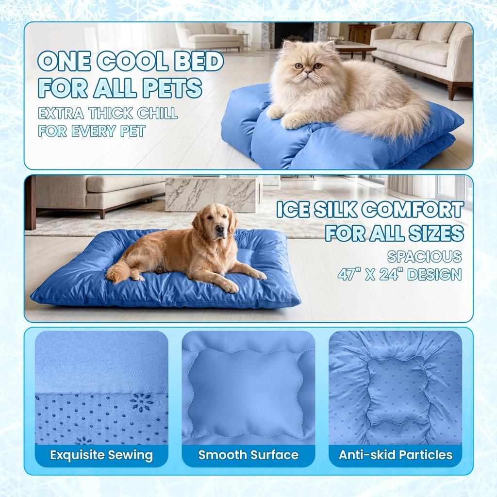 Dog Bed with Breathable Fabric Pet Pad for Hot Summer Days