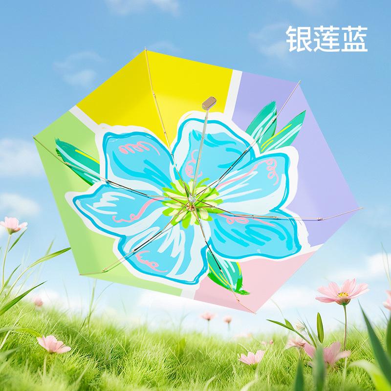 Small and Portable Parasol, Weather and Rain Women's Mini 50% Off Sunscreen Umbrella, Anti-ultraviolet Color Glue Sun Umbrella, Ultra-light