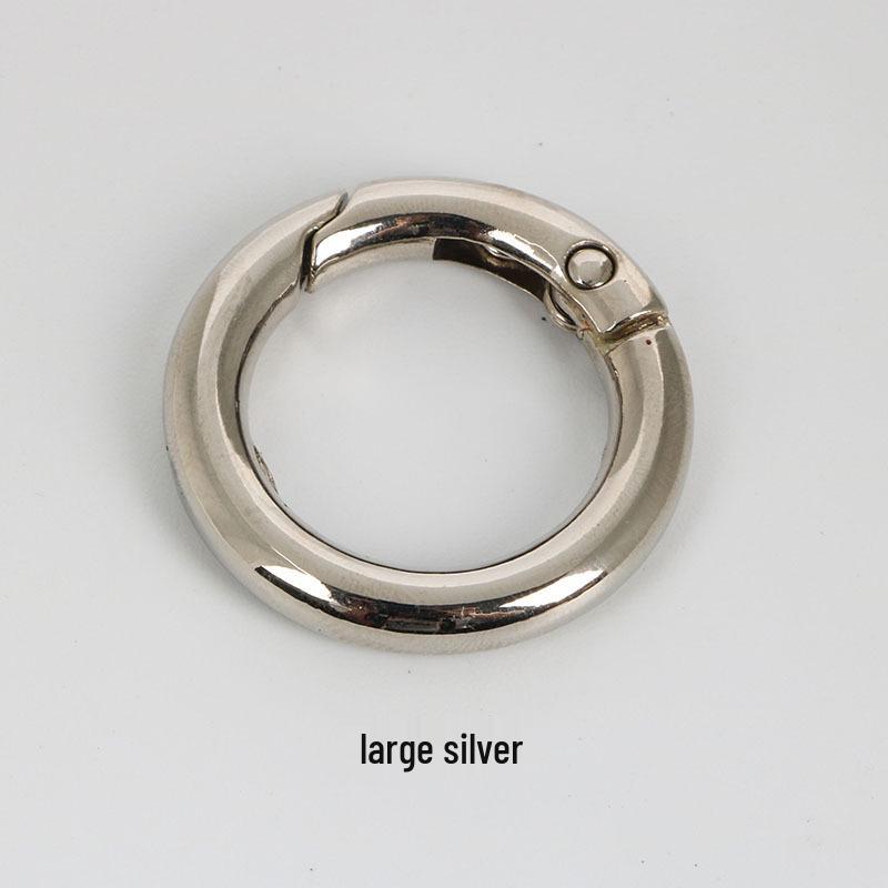 Metal Round Single Ring Buckle Hook Keychain - Bags & Luggage Accessories