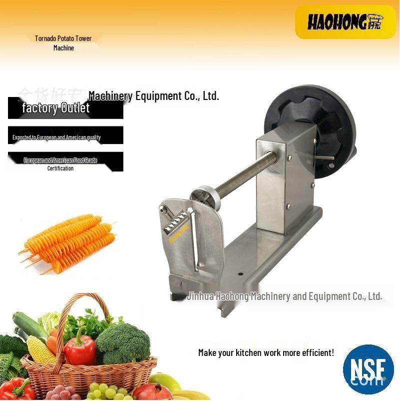 

Commercial Spiral Potato Chip Maker - Stainless Steel Manual Tornado Machine