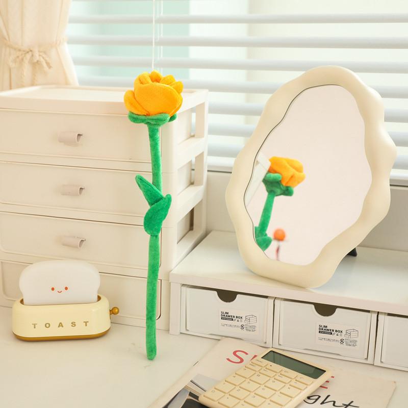 Soft Plush Sunflower And Rose Flower Arrangement With Bendable Stems For Gift Ideas And Room Decor