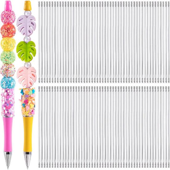 100 Pcs Rust-Resistance Stainless Steel Pen Extenders for Beadable Pens, Beadable Pen Extender Rods, Metal Blank Bars for Beadable Pens (3.81 Inches)