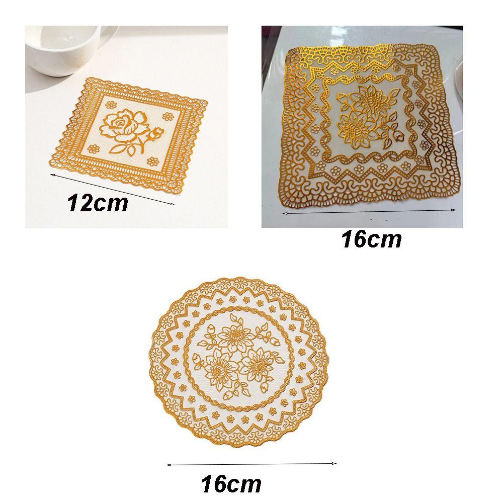 Craft Paper Coaster Placemat Wear-Resistant Cake Mat Round Lace Mat Wedding Birthday Party Table