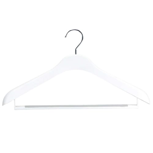 Sawafuji Clothes Hanger Gallery Formal Capella B2P Snow White, 420mm Wide, Set of 2, Slim Fit, Non-Slip Bars for Jackets, Suits, Uniforms, Slacks, and