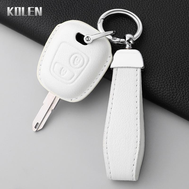 Genuine Leather Auto Key Fob Cover Case Housing Fit For Peugeot 106 107 206 207 306 307 406 407 Citroen C1 C2 C3 C4 Xsara Picasso Fit For Toyota