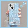 Applicable To Apple 14 Mobile Phone Case Summer Iphone13 Smudge English Ok Invisible Bracket 12 Feather Yarn IMD Advanced