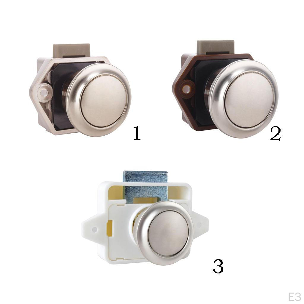 25mm Keyless Push Button Type Lock Furniture Drawer Cupboard Door Yacht Cabinet Latch Knob for Boat