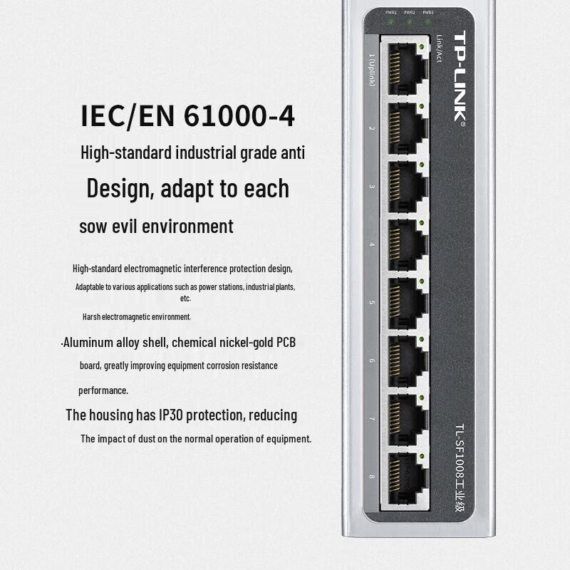 Tp-Link TL-SF1008 Industrial 8-Port Fast Ethernet Switch