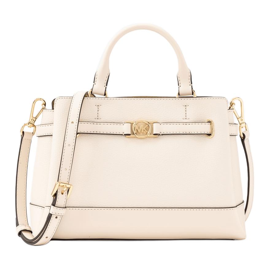 

Michael Kors Reed Logo Gold Hardware Leather Shoulder Crossbody Handbag Small Women Handbag Ivory 35F4G6RS1T-2171 Basic Set (Bag+Dust Bag)
