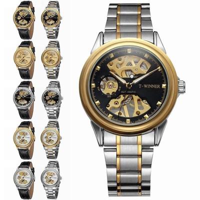 Mechanical Watches Skeleton Watches WINNER Brand Business Hand Wind Wristwatches For Men