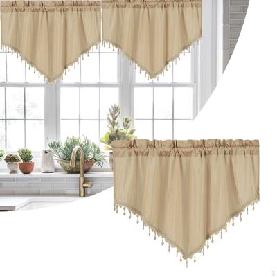 Farmhouse Tiered Curtain Set with Delicate Tassel Embellishment