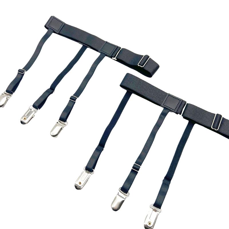1 Par Tirantes para Camisa de Hombre Cinturón con Clips de Bloqueo Antideslizantes Mantienen la Camisa Metida Liguero Suspensor para Pierna Muslo Correa de Bloqueo Ajustable