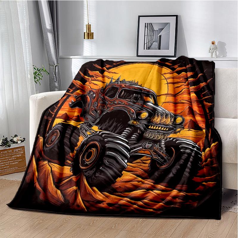 M-Monster Jam Grave Digger Truck Sofa Blanket Lightweight Warm Insulation Blanket Bed Office Car Knee padsThrow Blanket