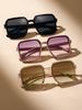 3PCS Plastic Fashion Square Frame Women Sunglasses For Daily Life Men Shades  Accessories.